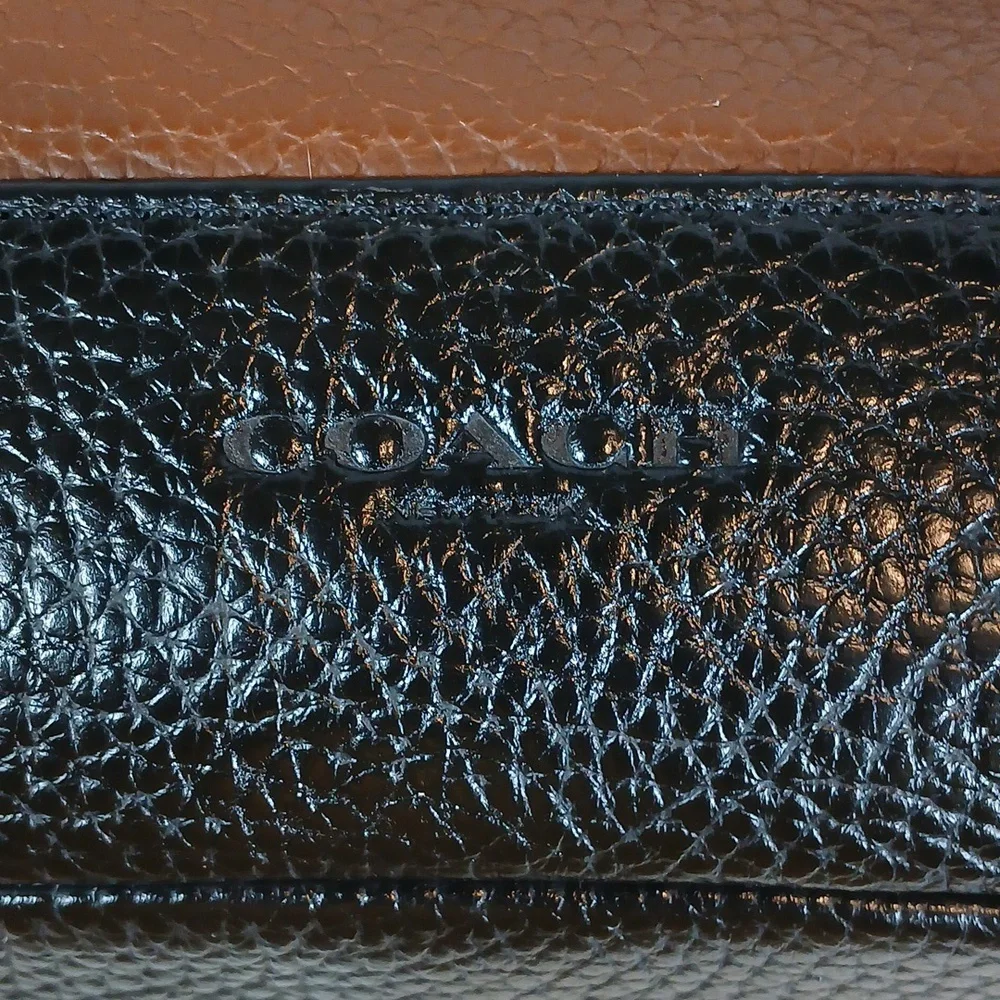 Coach Hamilton Brown Leather Double Zip Men's Briefcase/ Shoulder Bag - Picture 14 of 16